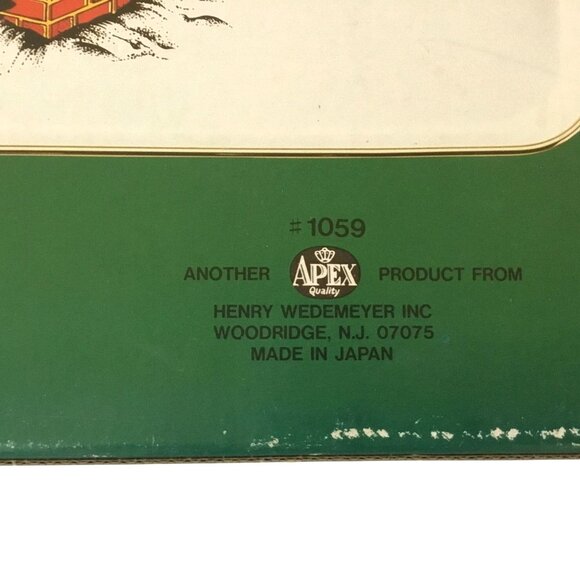 VTG APEX Santa Claus Chimney Trays Set 3pc Japan Lacquered Metal MCM Xmas Decor - Picture 8 of 12